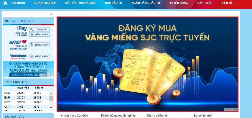 Cách mua vàng online ngân hàng Vietcombank, VietinBank, Agribank và BIDV