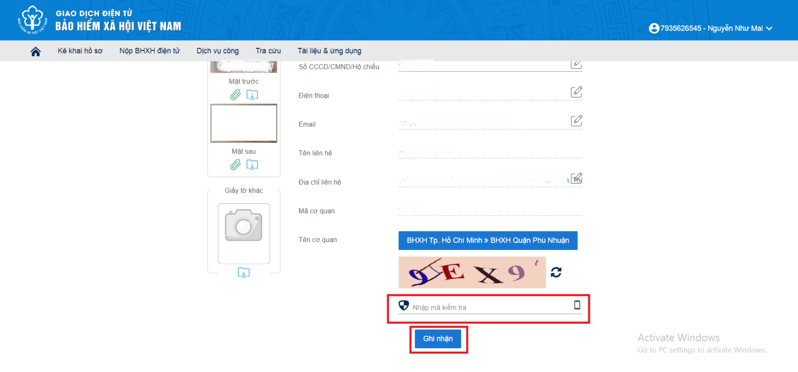 Hướng dẫn cập nhật thông tin căn cước công dân trên VssID