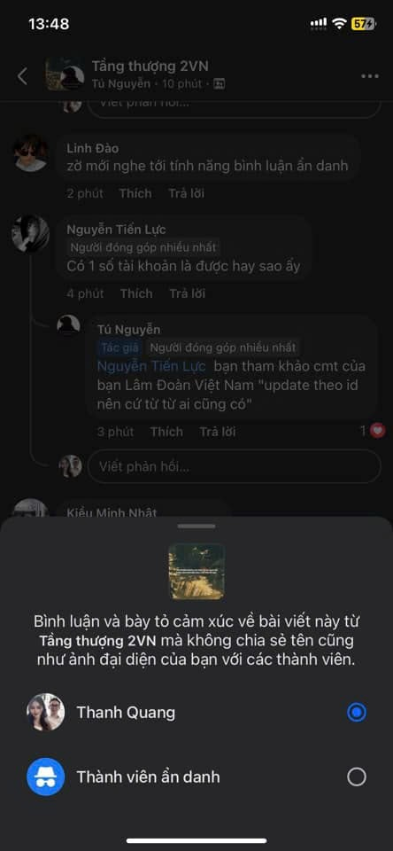 Hướng dẫn cách bình luận ẩn danh trên facebook
