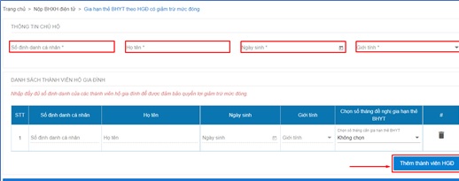 Cách gia hạn thẻ bảo hiểm y tế hộ gia đình có giảm trừ mức đóng