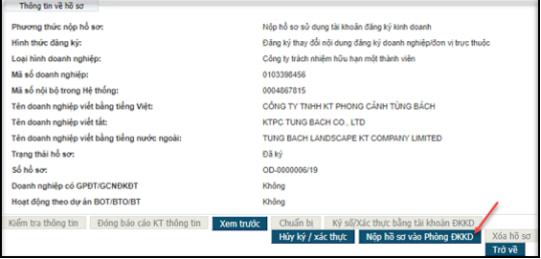 Hướng dẫn thay đổi người đại diện pháp luật online