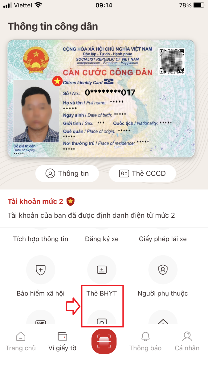 Cách tích hợp thẻ BHYT và giấy phép lái xe vào VNeID