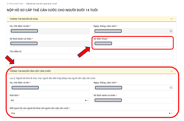 Cách làm căn cước công dân cho trẻ em dưới 14 tuổi online