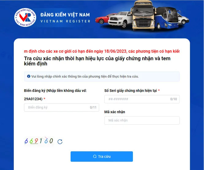 Cách tra cứu giấy chứng nhận xe ô tô được tự động gia hạn đăng kiểm