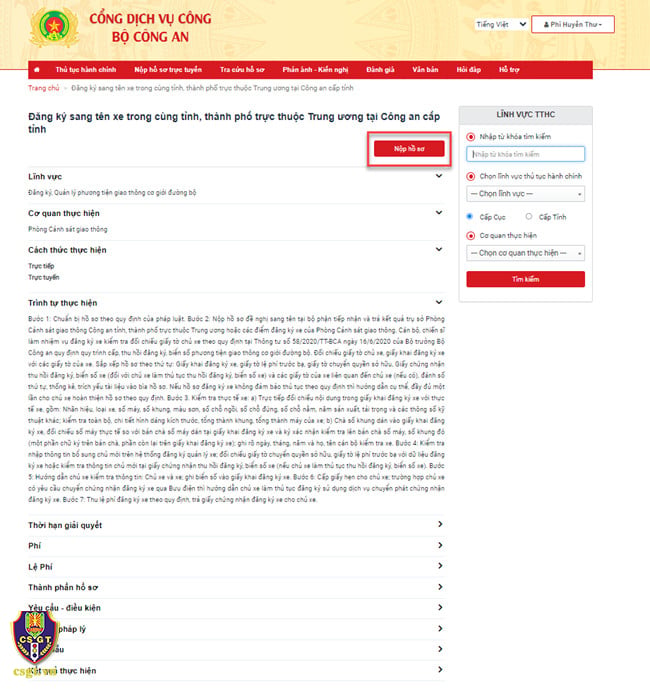 Đăng ký sang tên xe máy không chính chủ online