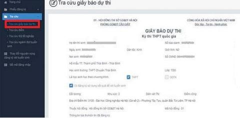 Hướng dẫn cách tra cứu giấy báo dự thi THPT năm 2024 online
