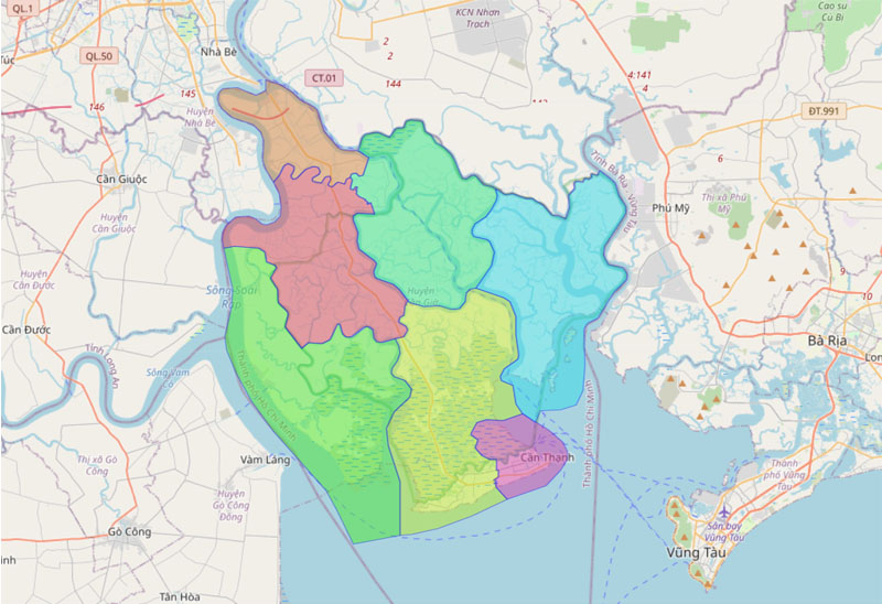 Bản đồ hành chính TPHCM và các quận, huyện, Thành phố trực thuộc