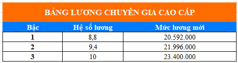 Toàn bộ bảng lương mới áp dụng từ 1/7/2024 cho cán bộ, công chức, viên chức và lực lượng vũ trang