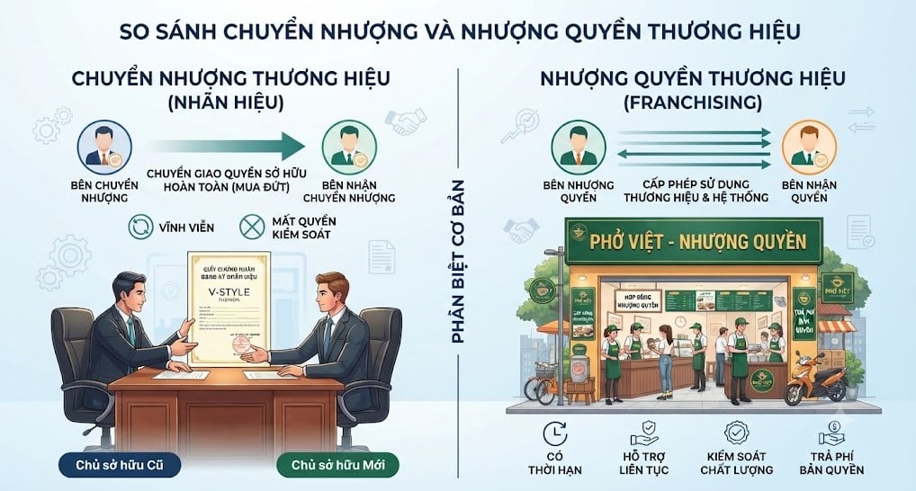 Luật sư tư vấn chuyển nhượng nhãn hiệu, nhượng quyền
