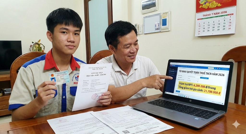 Con đủ 18 tuổi đang học nghề có đăng ký người phụ thuộc giảm trừ gia cảnh được không?