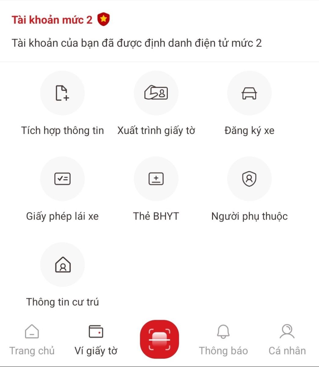 Tài khoản định danh điện tử (VNeID) đã được tích hợp sổ đỏ chưa?
