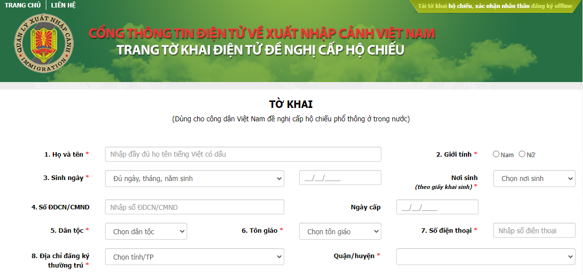 Thủ tục làm hộ chiếu phổ thông online nhanh nhất