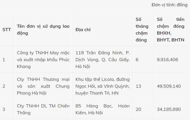 100 doanh nghiệp chậm đóng BHXH trên địa bàn Hà Nội tính đến đầu tháng 5/2024