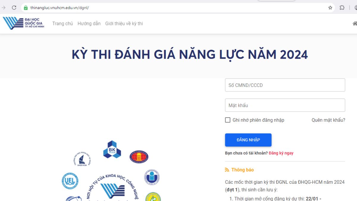 Lịch công bố kết quả xét tuyển thi đánh giá năng lực của ĐHQG-HCM