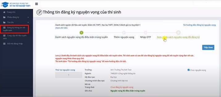 Cách điều chỉnh nguyện vọng xét tuyển đại học, cao đẳng năm 2024