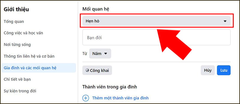 Thay đổi tình trạng mối quan hệ trên trang cá nhân Facebook đơn giản