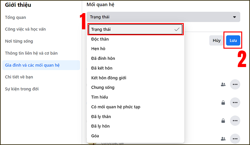 Thay đổi tình trạng mối quan hệ trên trang cá nhân Facebook đơn giản