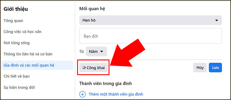Thay đổi tình trạng mối quan hệ trên trang cá nhân Facebook đơn giản