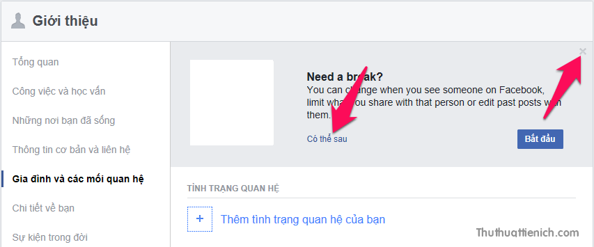 Thay đổi tình trạng mối quan hệ trên trang cá nhân Facebook đơn giản