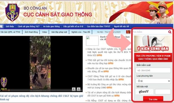 Cách tra cứu phương tiện vi phạm giao thông qua hình ảnh thế nào?