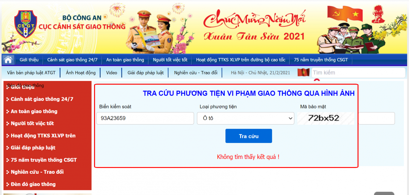 Cách tra cứu phương tiện vi phạm giao thông qua hình ảnh thế nào?