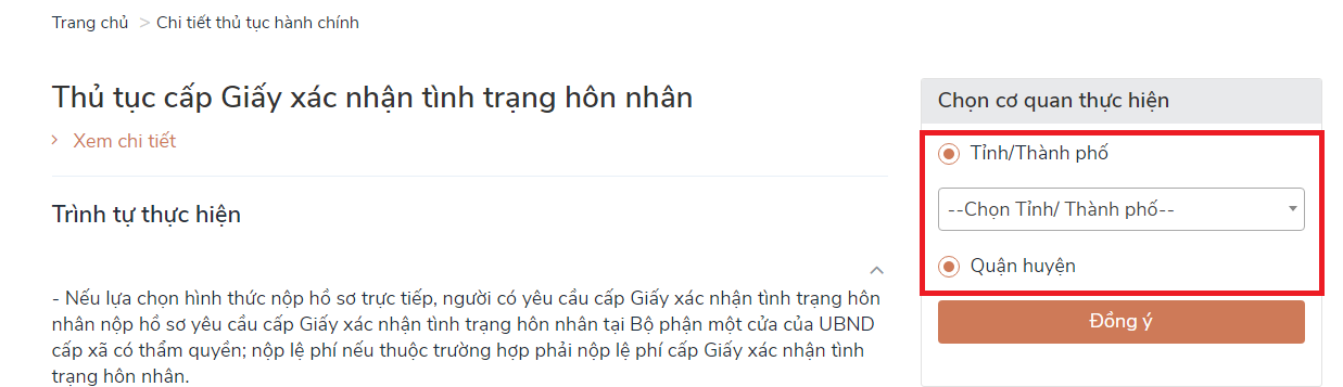 Cách xin giấy chứng nhận độc thân online TPHCM