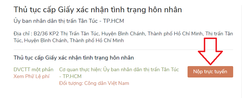 Cách xin giấy chứng nhận độc thân online TPHCM