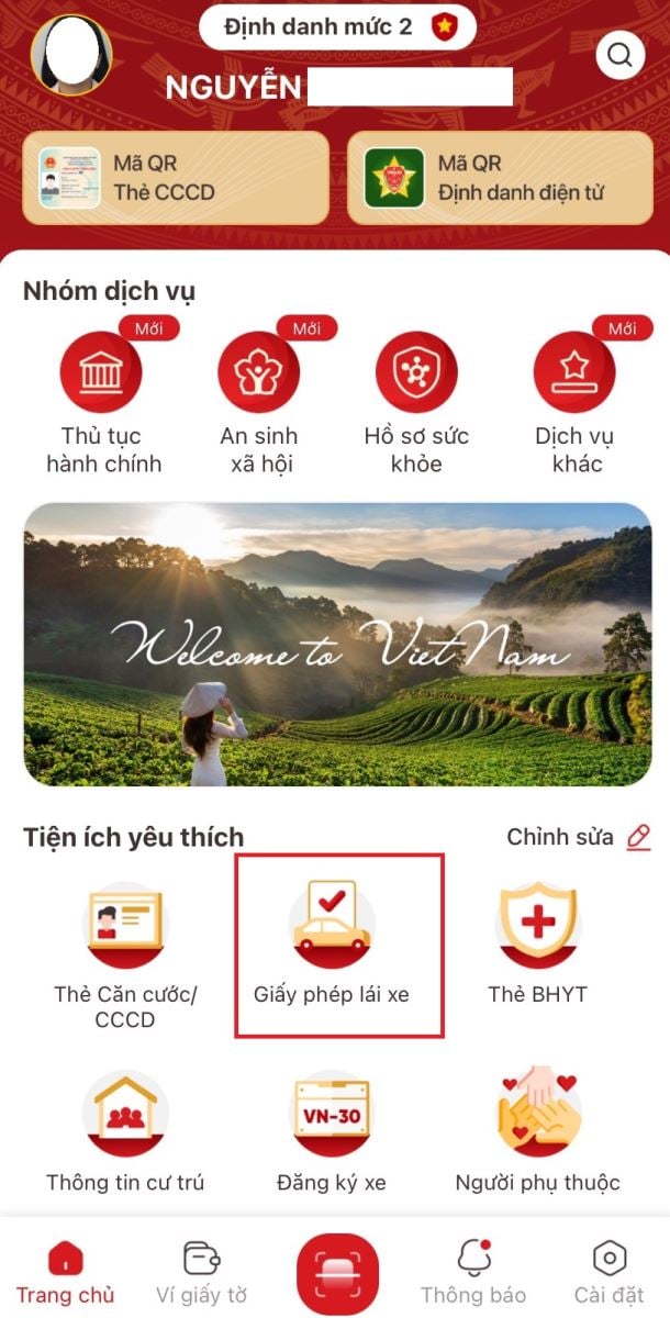 Cách tích hợp bằng lái xe vào ứng dụng VNeID tại nhà