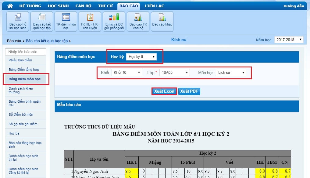 Cách in phiếu ghi điểm học bạ trong SMAS đơn giản, nhanh nhất