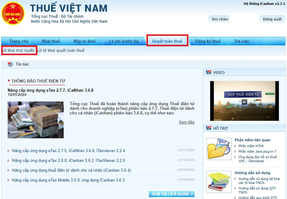 Hướng dẫn cách quyết toán thuế thu nhập cá nhân online năm 2024?