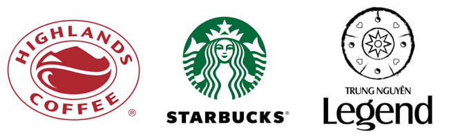 Nhãn hiệu Highlands Coffee - Starbucks - Trung Nguyên Legend