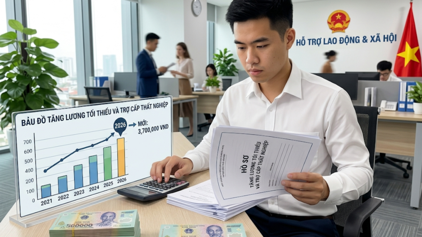 Thay lương cơ sở bằng mức 3.700.000đ để tính trợ cấp thất nghiệp tối đa 2026?