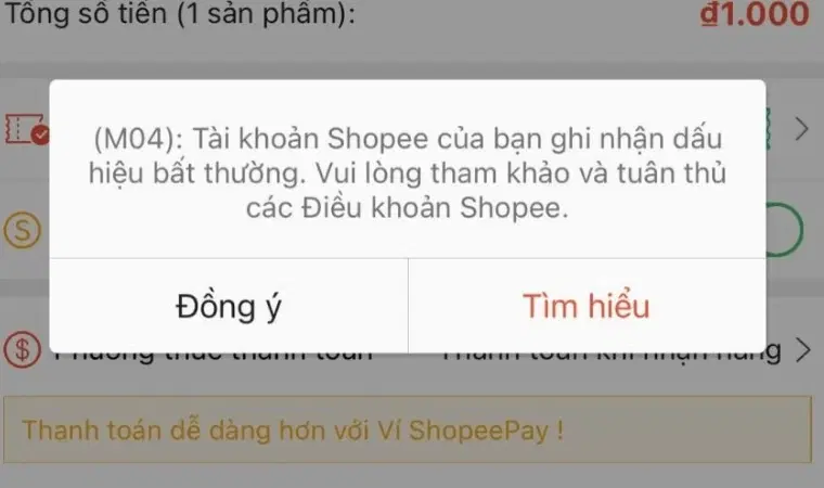 Lỗi M02, M04 Shopee là gì? Khắc phục lỗi M02, M04 như thế nào?