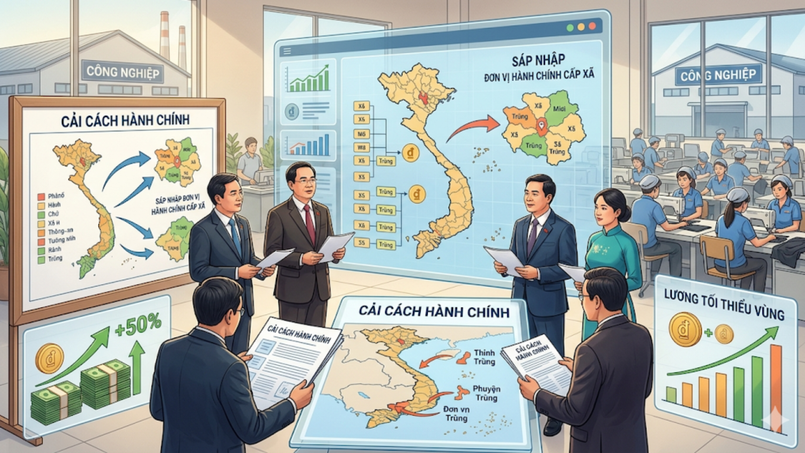 Sáp nhập xã năm 2026: Có ảnh hưởng đến mức lương tối thiểu vùng?