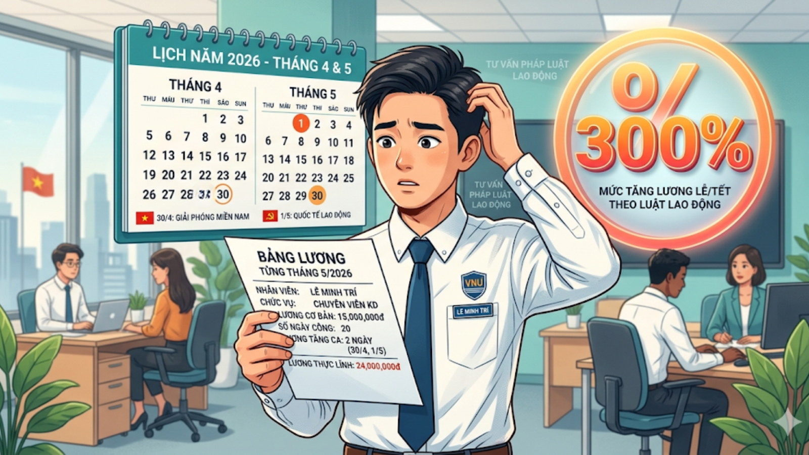 Đi làm dịp Lễ 30/4 - 1/5 nhưng không được trả lương 300% phải làm sao?