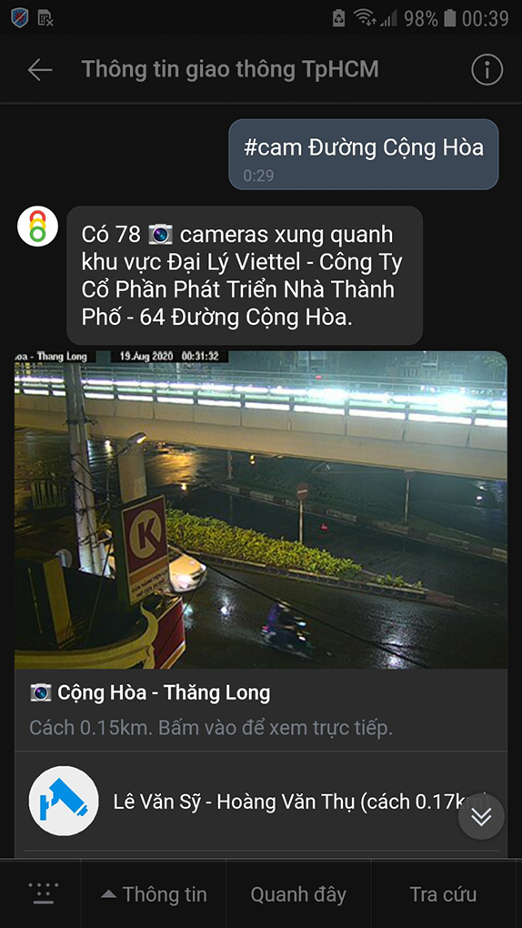 Cách xem camera khu vực ngập nước, kẹt xe tại TPHCM trên điện thoại