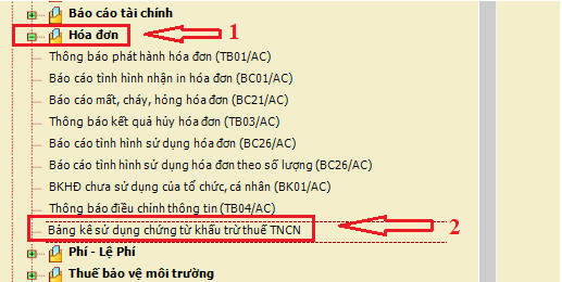 Cách nộp báo cáo chứng từ khấu trừ thuế TNCN online