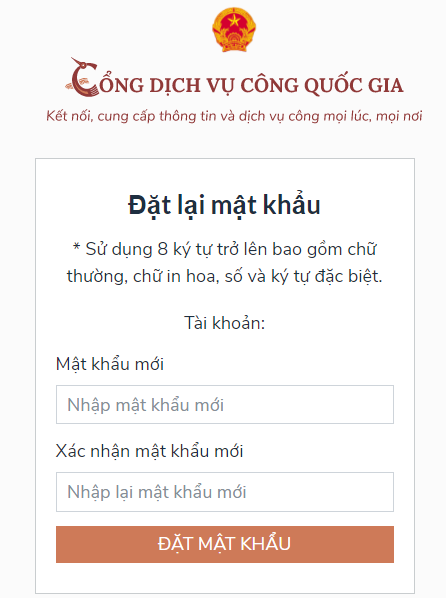 Cách lấy lại mật khẩu tài khoản Cổng dịch vụ công quốc gia nhanh nhất