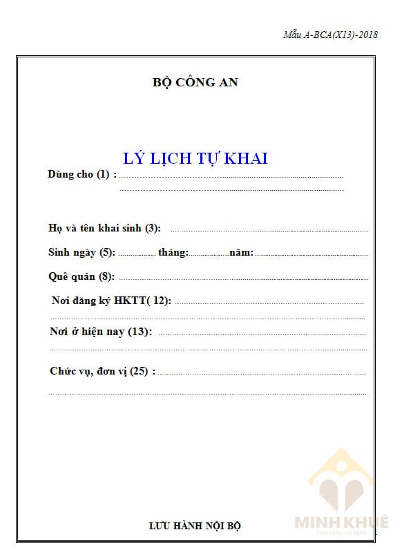 Mẫu lý lịch tự khai kết hôn với công an mới nhất và cách viết