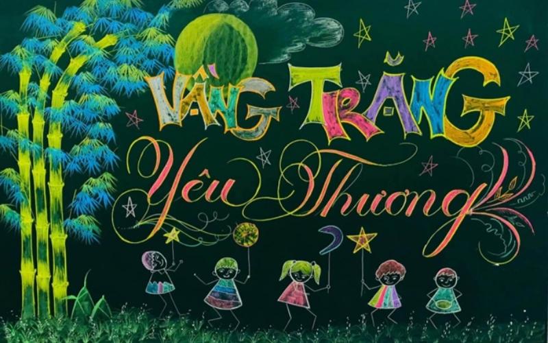 Các mẫu trang trí bảng Tết Trung thu đẹp, ấn tượng nhất 2024