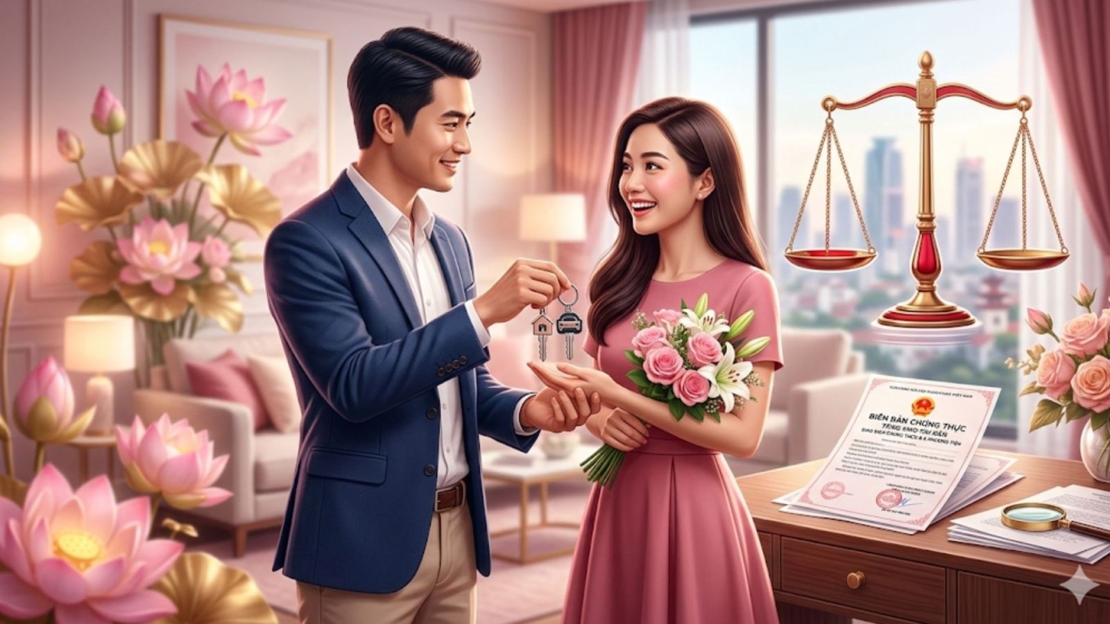 Chồng tặng tài sản (nhà, xe) cho vợ dịp 8/3: Tài sản chung hay tài sản riêng?