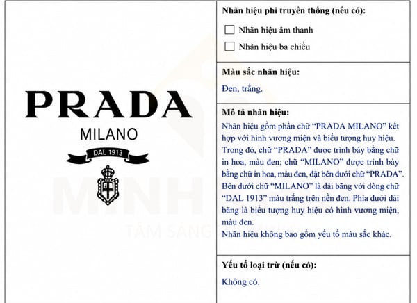 Mô tả nhãn hiệu Prada - nhãn hiệu kết hợp