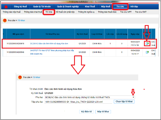 Cách nộp báo cáo chứng từ khấu trừ thuế TNCN online
