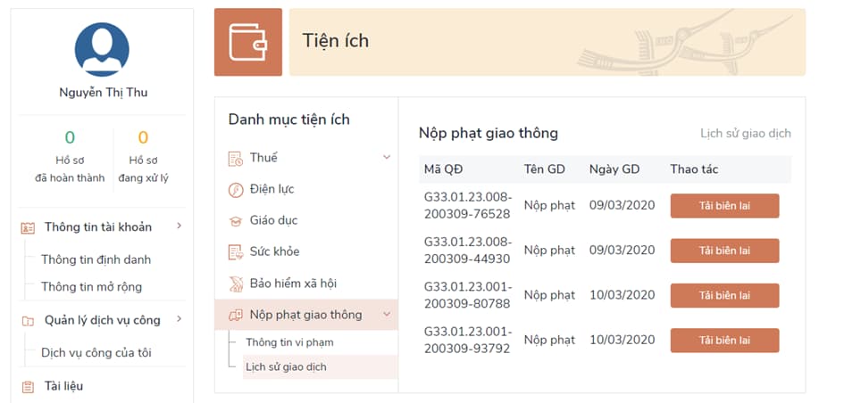 Cách nộp phạt vi phạm giao thông trực tuyến, nhận kết quả tại nhà