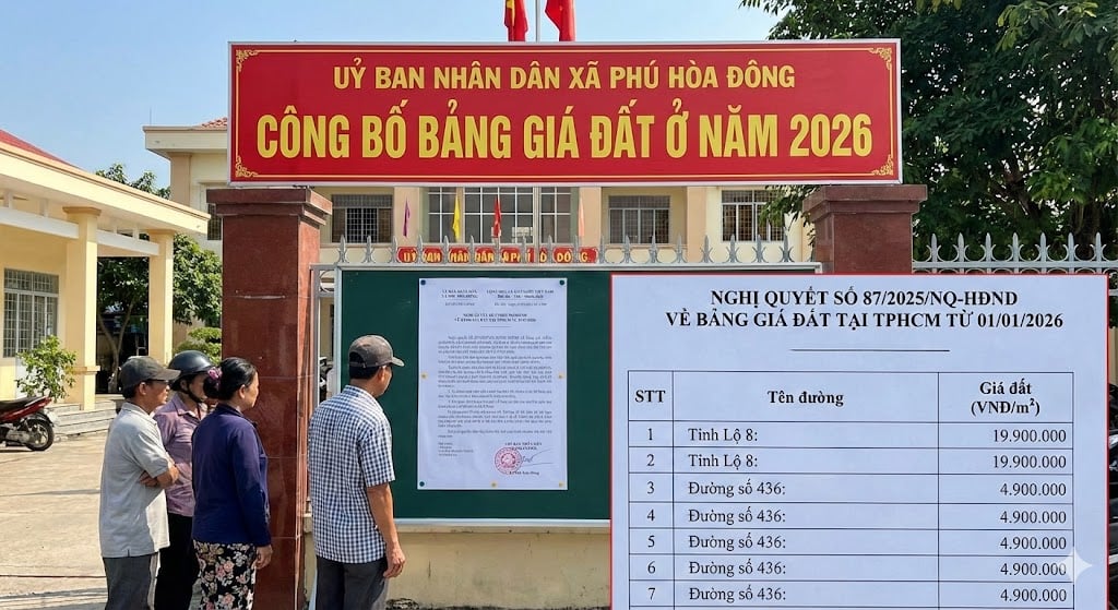 Bảng giá đất ở xã Phú Hòa Đông - TP HCM