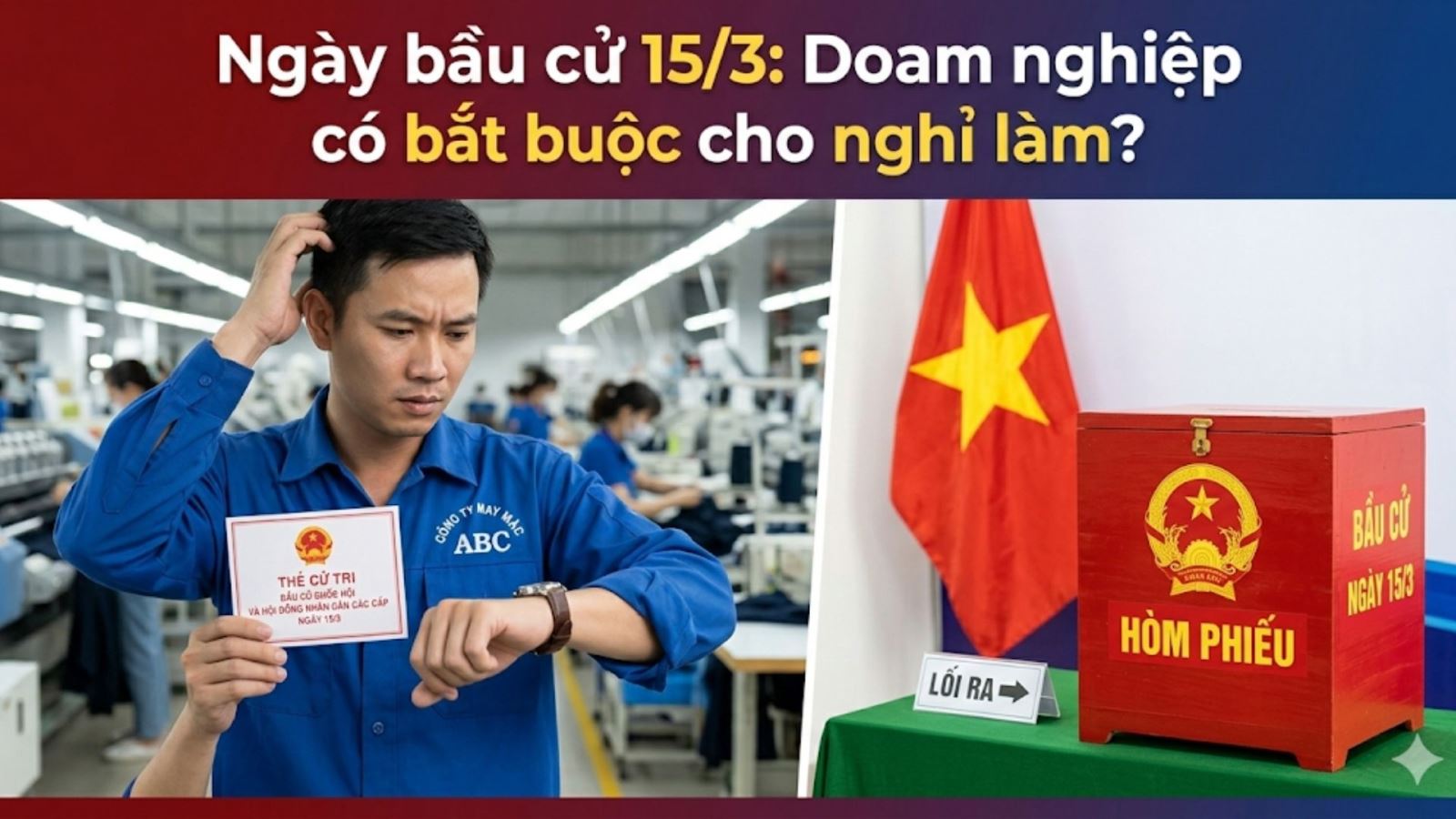 Ngày bầu cử 15/3: Doanh nghiệp có bắt buộc cho người lao động nghỉ làm đi bỏ phiếu?