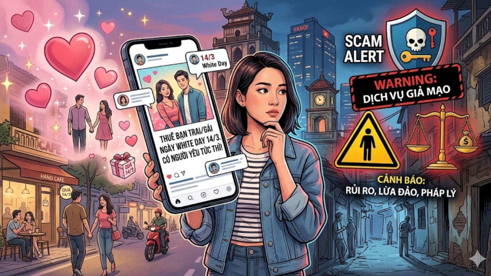 Nở rộ dịch vụ "Cho thuê người yêu đi chơi 14/3": Góc nhìn pháp lý và những rủi ro quấy rối, lừa đảo