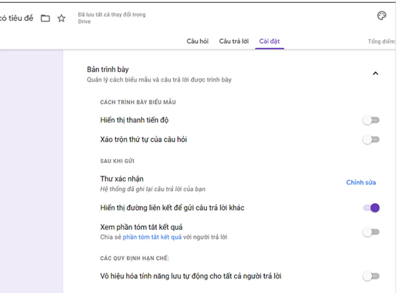 Cách tạo bài kiểm tra, câu hỏi trắc nghiệm trên Google Forms online