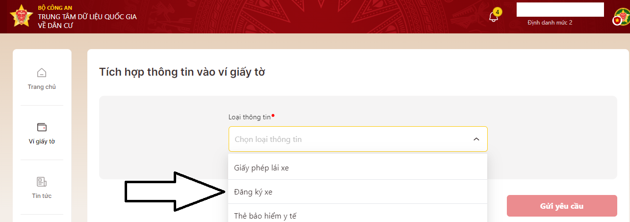 Cách chọn màu biển số khi tích hợp cà vẹt xe vào VNeID