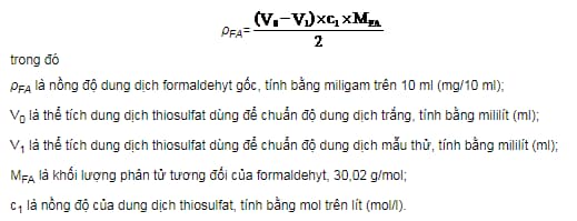 Quy định về thuốc thử xác định formaldehyt tự do và formaldehyt?